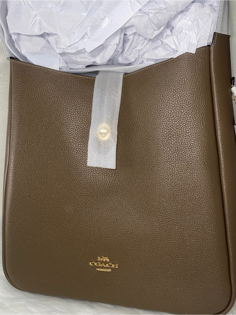 Coach Leather Purse Hadley Large Shoulder Bag Dark Stone New with tags - Picture 14 of 15